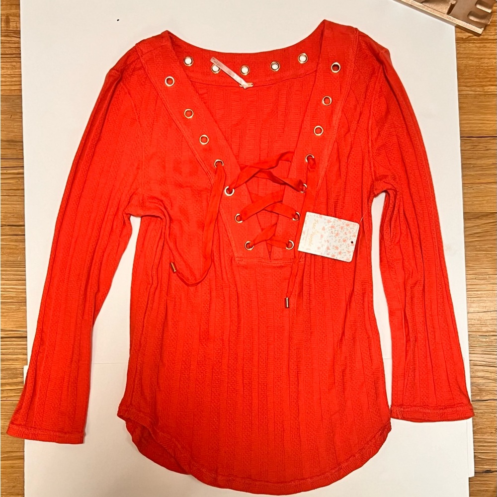 Free People Ice Cold Lace- Up Top - Picture 5 of 6